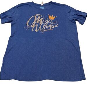 Muddy Waters men’s size XL “Got my mojo workin” blue SS concert T-shirt EUC